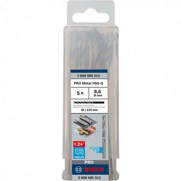 Bosch - Sada vrtáků do kovu, 8,6x125 mm, 5 ks 2608585512