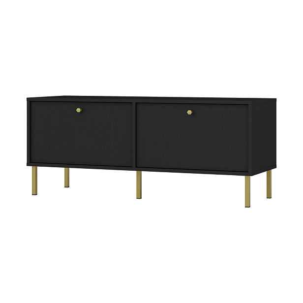 MASSENO TV STOLEK TORINO, 120,6x40,8x50 cm s 2 zásuvkami a 2 dvířky, grafitový