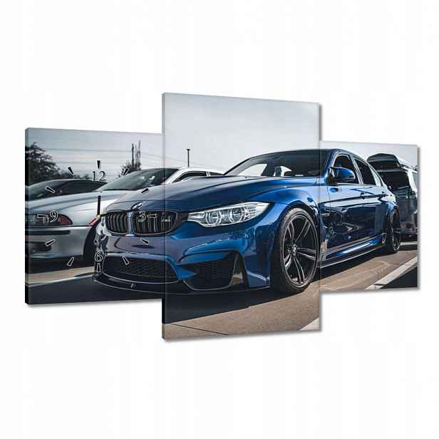 Modré hodiny 100x60 Bmw M3 Auto