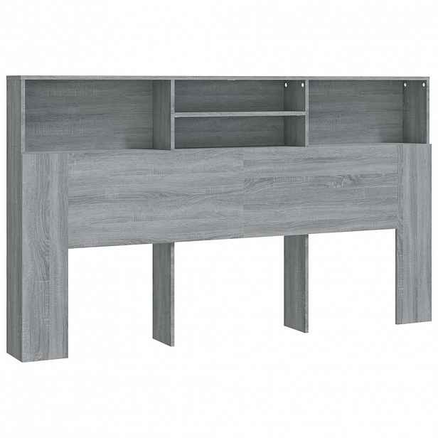 vidaXL Čelo postele s úložným prostorem šedé sonoma 180x19x103,5 cm