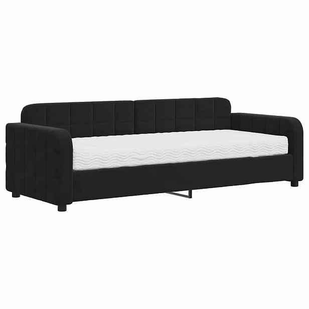 vidaXL Válenda s matrací černá 80 x 200 cm samet