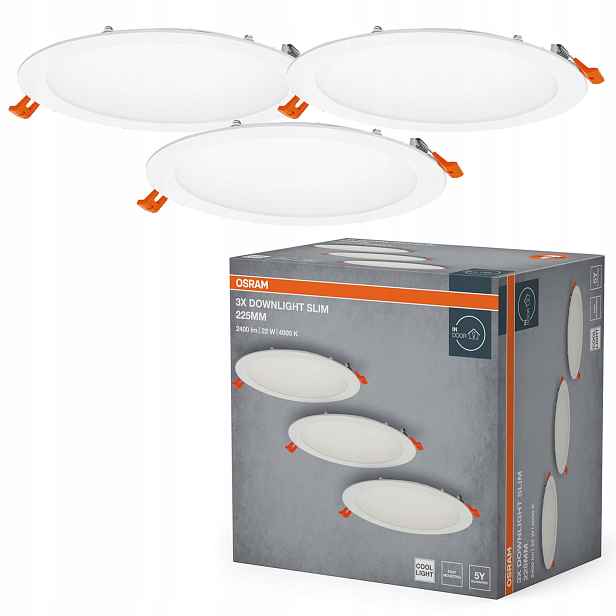 3x Stropní Led svítidlo Kulaté Stropní Svítidlo 22W 2000lm 4000K Neutrální