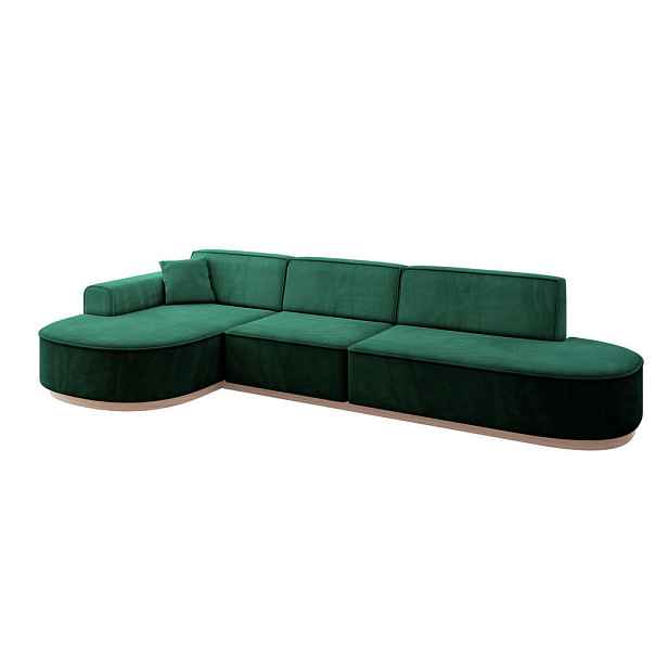 ALTDECOR ROHOVÁ SEDAČKA s otomanem, levá MARI-L2-v1 328x171x83 Zelená Velur