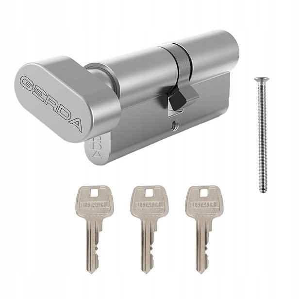 Bubnová vložka s knoflíkem pro zámek Gerda WKE1 55G/45mm saténový nikl 3kl