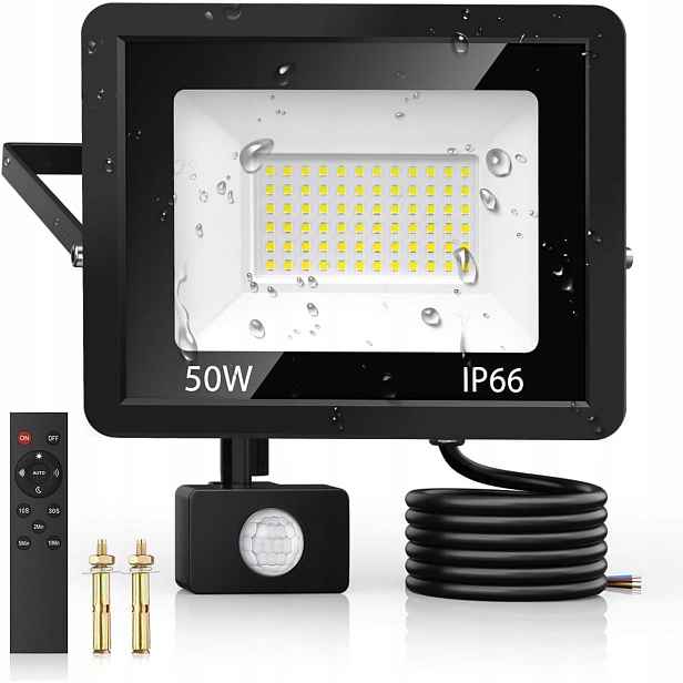 Led venkovní reflektor 50W s pohybovým senzorem IP66 Vodotěsný