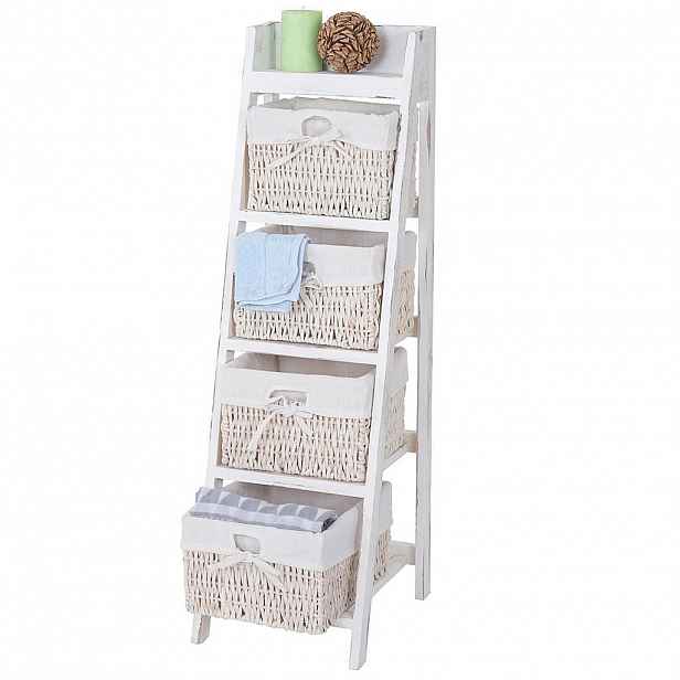 MCW REGÁL FRANCA SHABBY-LOOK 4 KOŠE Čistě bílá