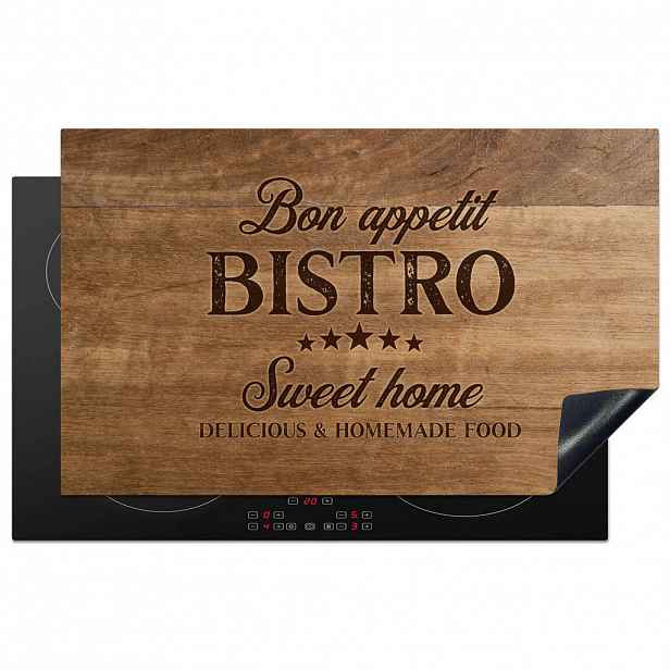 MuchoWow KRYT NA INDUKČNÍ DESKU Citace - Bistro - Dobrou chuť - Sweet home - Textura dřeva 85x52 cm