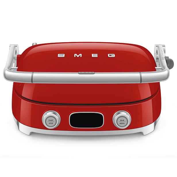 Smeg Kontaktní a BBQ gril s vaflovacími deskami, červená MGF01RDEU