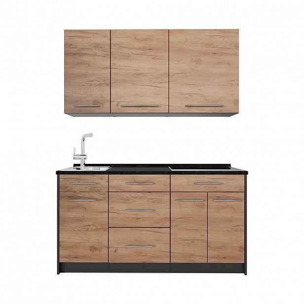 Vicco JEDNOTKOVÁ KUCHYNĚ Fame-Line, Zlatý mocný dub/Antracit, 150 cm bez pracovní desky