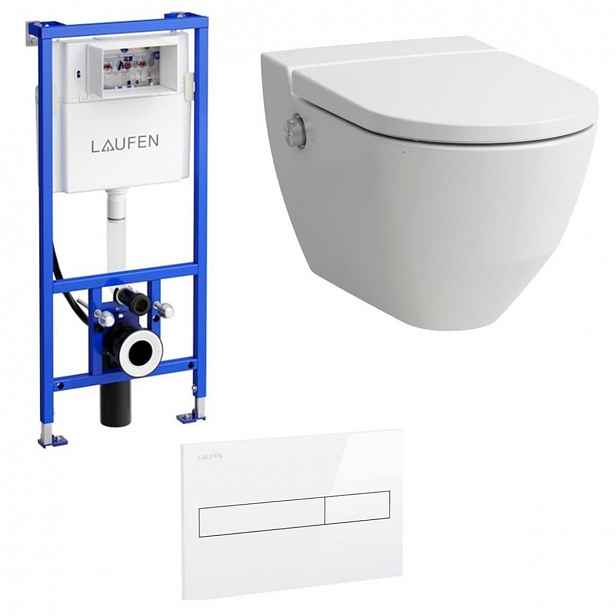 Akční balíček Laufen NAVIA závěsné WC + podomítkový modul + WC tlačítko bílé + tablet