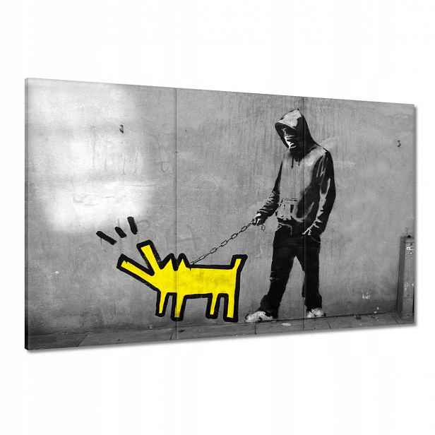 Obrazy 120x80 Banksy pejsek