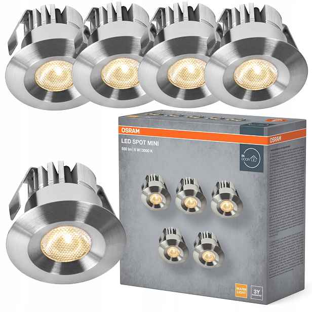5x Stropní podomítkové Led svítidlo Hermetická podbití IP44 6W 480lm 3000K