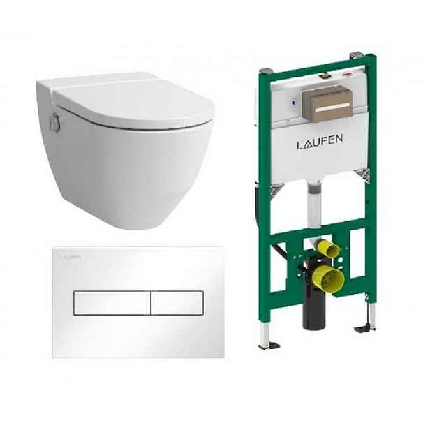 Akční balíček Laufen NAVIA závěsné WC + podomítkový modul + WC tlačítko bílé + tablet