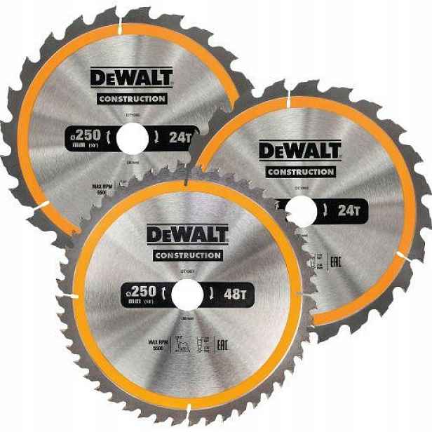 Dewalt Kotoučová Pila 3ks 250mm 2x24z 1x48z DT1963