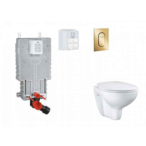 Grohe Uniset - Set předstěnové instalace, klozetu, sedátka SoftClose a tlačítka Arena Cosmopolitan S, Cool Sunrise SANI15BB4105