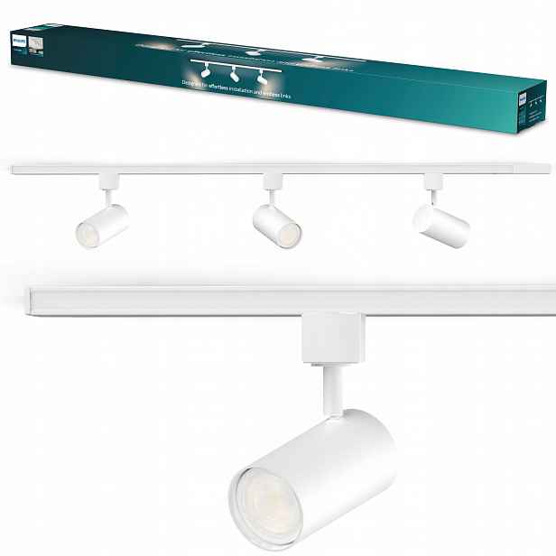 Sada kolejnic 1 m 3x reflektorová lampa GU10 EasyLink Zilo Philips
