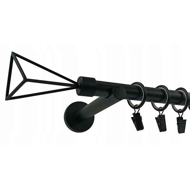 Garnýž Metal Geometric 19mm Černý Mat 300cm