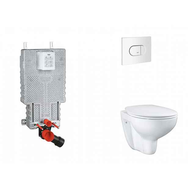 Grohe Uniset - Set předstěnové instalace, klozetu, sedátka SoftClose a tlačítka Arena Cosmopolitan, alpská bílá SANI15BB3104