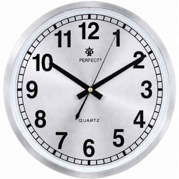 Nástěnné hodiny Perfect PW352 Aluminum Stříbrný Ciferník 30 CM