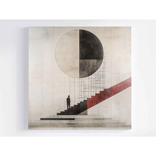 Obraz Na Plátně Canvas Abstrakce Bauhaus Schody Kolo Geometrie 50x50