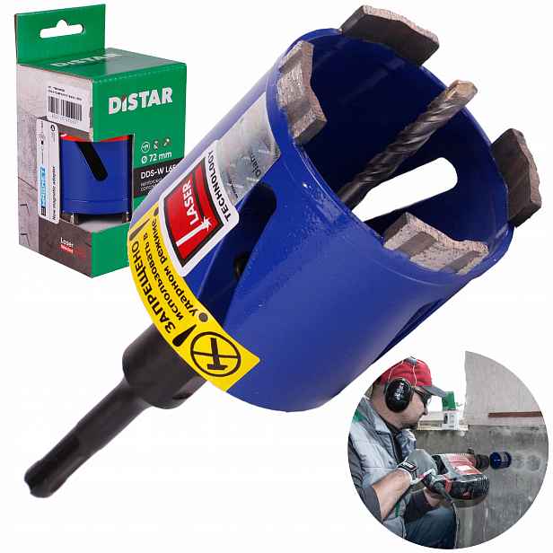 Vrták Korunkový Vrták do betonu 72 mm M16 x SDSplus Distar T-Concrete