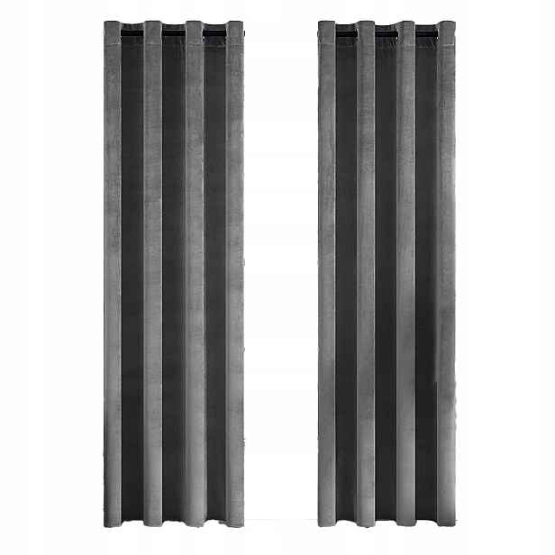 Zatemňovací Závěsy Blackout 2 kusy Šedé 140 x 245 cm na průchodkách