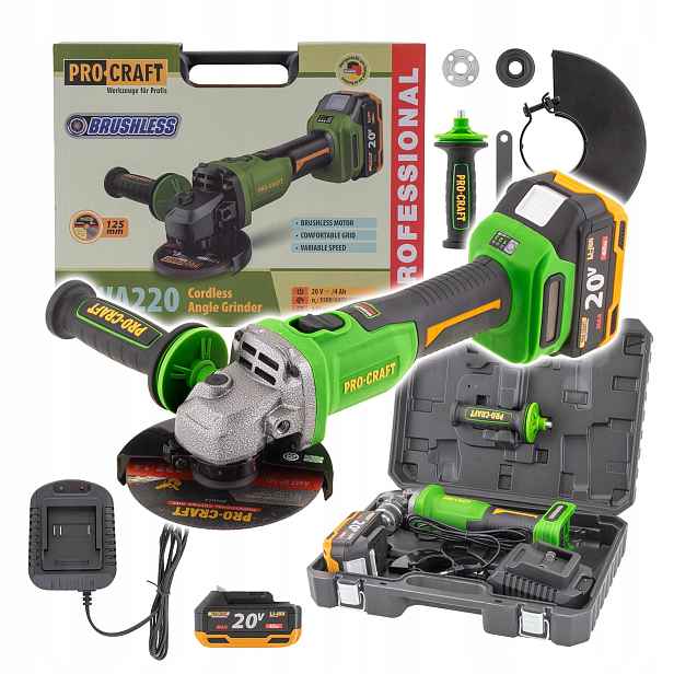 Akumulátorová bruska Procraft PWА220 20V 4Ah
