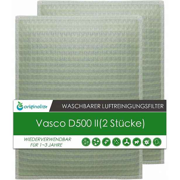 Náhradní filtr Vasco D500 II Omyvatelný Opakovaně Použitelný 2 ks Original Life
