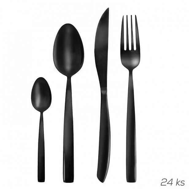 Nerezové příbory 24 ks BLACK LUXURE