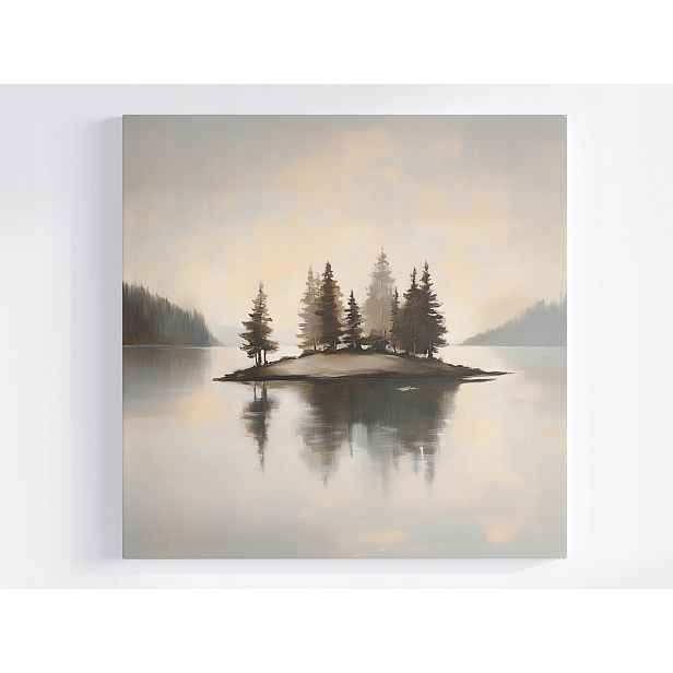 Obraz Na Plátně Canvas Krajina Hory Les Jezero Fiord Ostrov Smrk 50x50