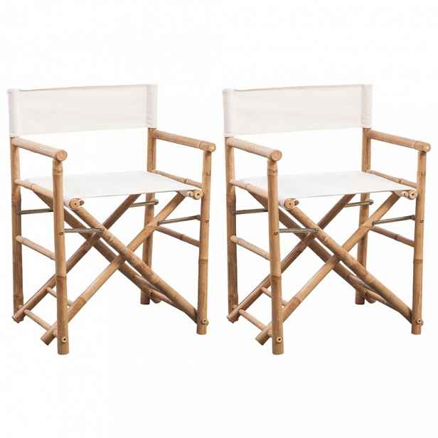 Skládací režisérské židle 2 ks bambus