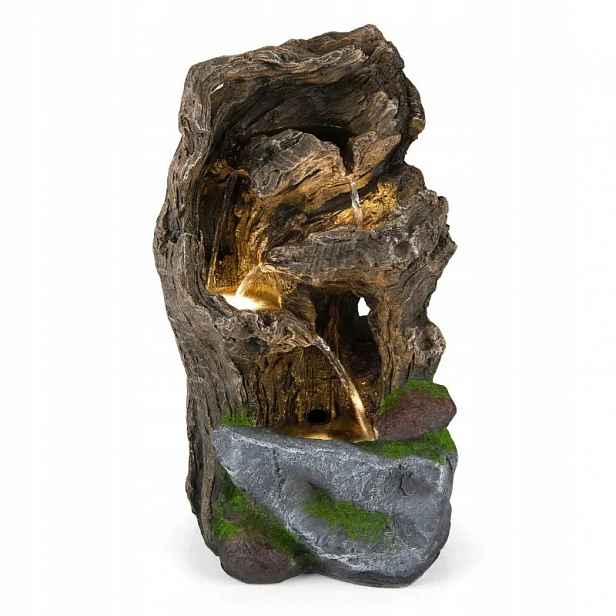 Zahradní fontána s Led osvětlením HZ10439DE, 26 x 28 x 53 cm, hnědá