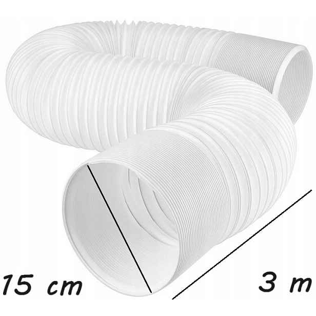 Pevná Trubka Pro Přenosnou Klimatizaci Délka 3 m Průměr 15 cm Harmonika