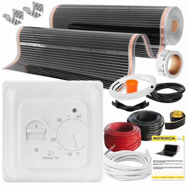 Set Fólie Vyhřívací Podložka Infračervená 6 m² 160 W