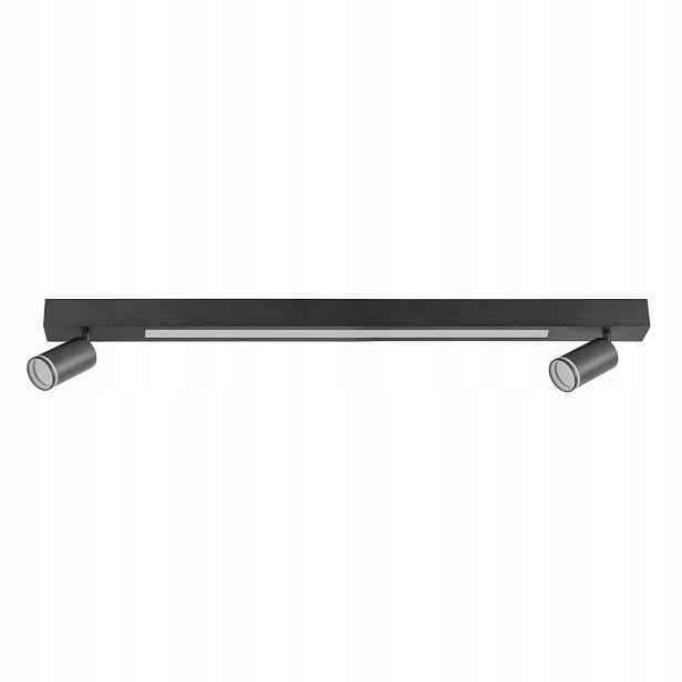 Stropní svítidlo moderní černá Led lišta 90 cm 2 reflektory Polux