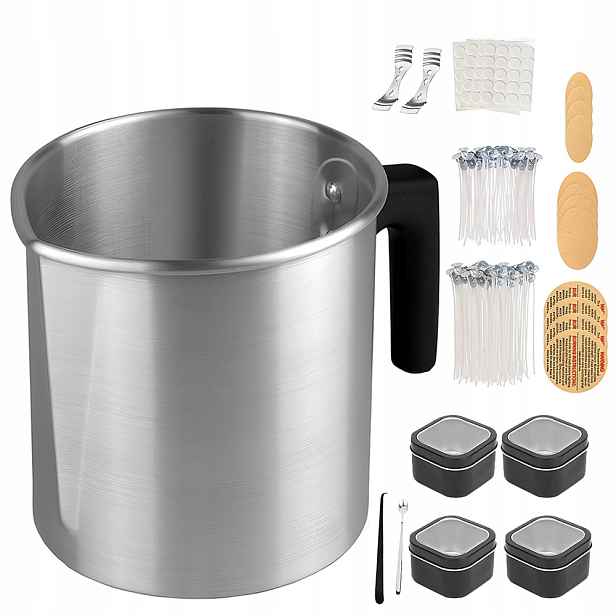 Sada na výrobu svíček Vosk sójové knoty 16 cm, lepidlo, stabilizátory