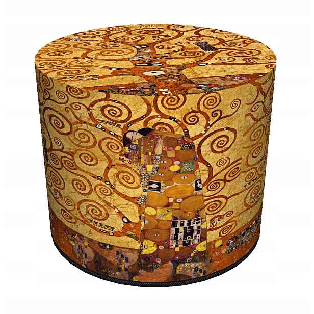 Taburet Bertoni lehká, stabilní, taburety válec, sedák vzor Klimt: Golden Tree