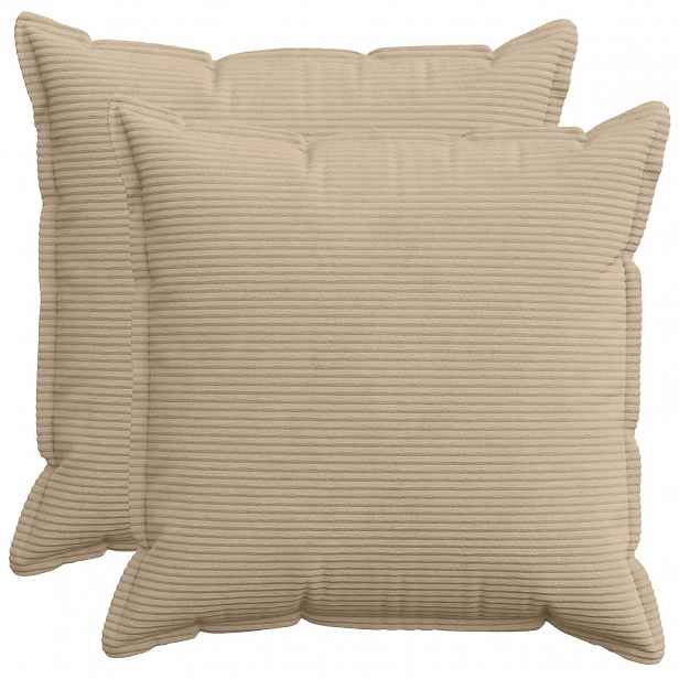 vidaXL Povlak na polštář 2 ks HOUTEN Taupe 80 x 80 cm manšestr