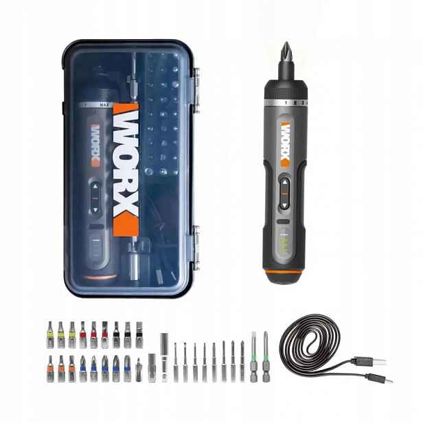 Worx WX242 Akumulátorový Šroubovák 4V Se Sadou Bitů 8 Nm 320 ot/min
