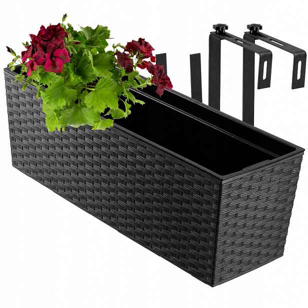 Květináč Balkonový Truhlík S Vložkou Květinový 19x56 cm Úchytky