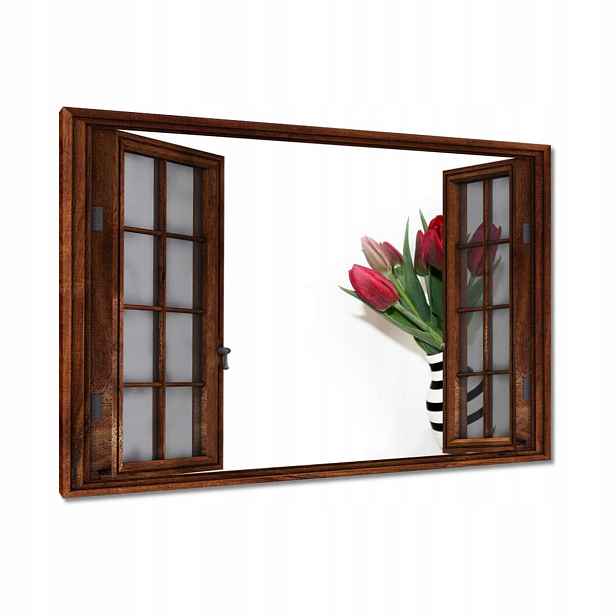 Obrazy 120x80 Pruhovaná váza Tulipány