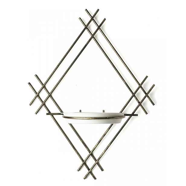 Dąstal Nástěnný květinový stojan LOFT 31 cm zlatý