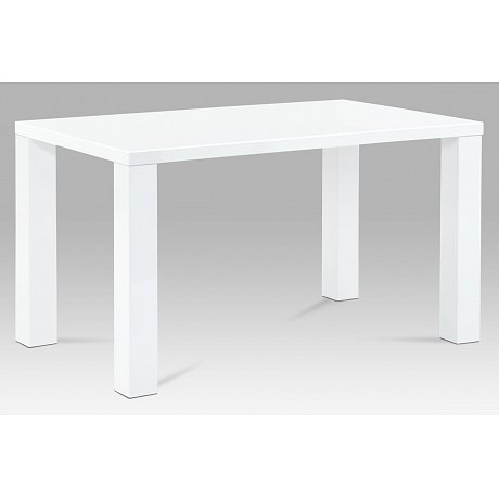 Jídelní stůl AT-3007 WT 135x80 cm, vysoký lesk bílý