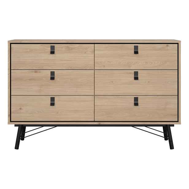 Nízká komoda v dekoru dubu v přírodní barvě 153x95 cm Ry – Tvilum
