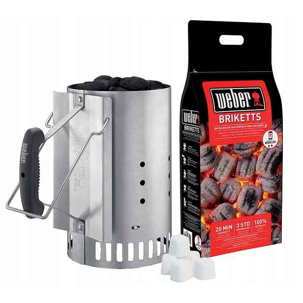 Sada Weber Rapidfire pro zapalování grilu, komínový podpalovač briket, 2 kg