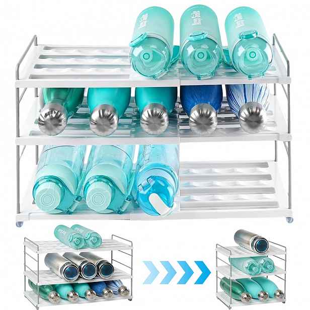 Stojan Na Láhve Plast 15 Lahví 3 Řady Stabilní Bílý Bedee