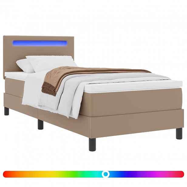 vidaXL Postel s boxspringem s čelo Cappuccino 90 x 200 cm Umělá kůže