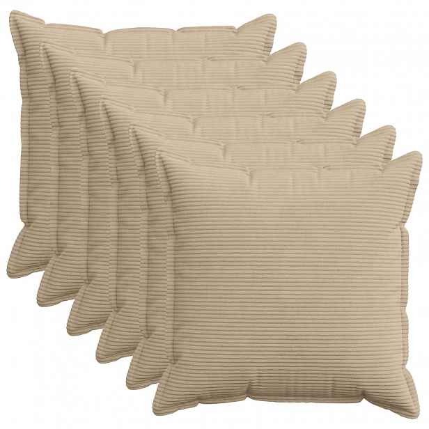 vidaXL Povlak na polštář 6 ks HOUTEN Taupe 80 x 80 cm manšestr
