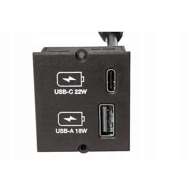 Bachmann Modul 37x40 zdroj Usb A Usb C, Qc Pd, černý (917.227)