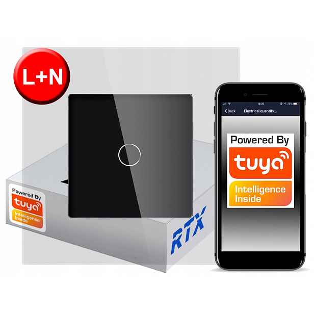 Dotykový spínač 1 obw.cz ZigBee Tuya Rtx Sh# L+n